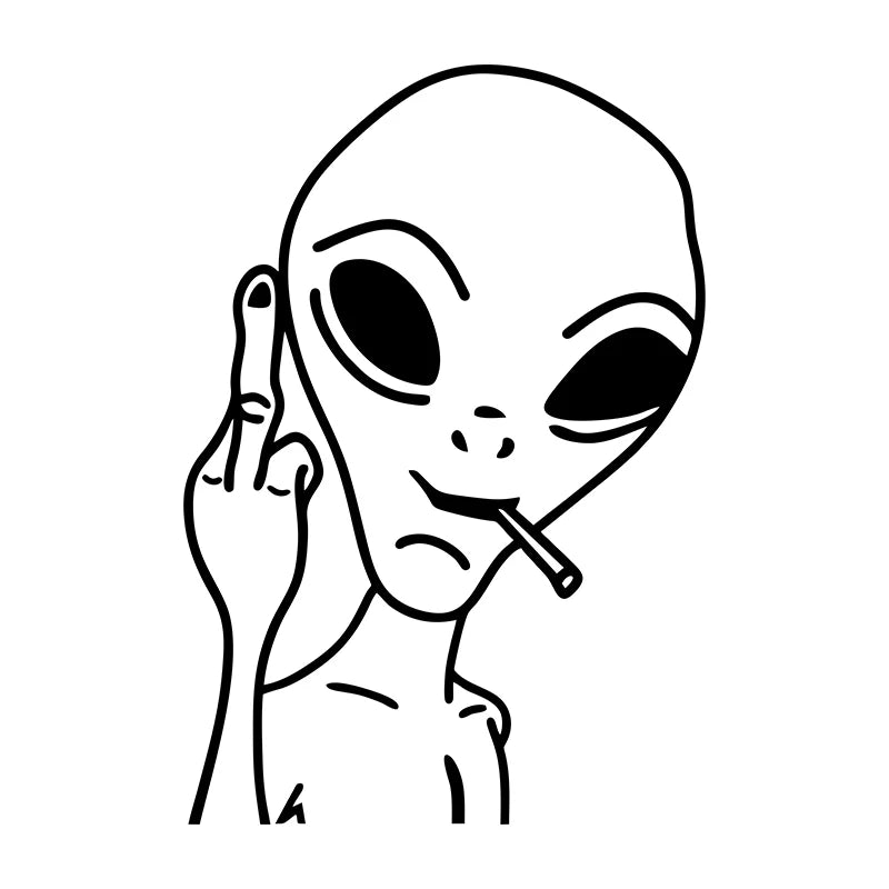 Funny Alien Window Car Sticker 