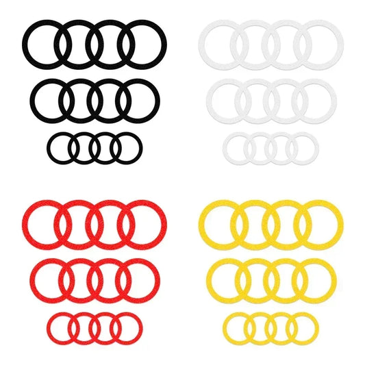 A. Lado de pegatinas para ventana de coche de 4 anillos