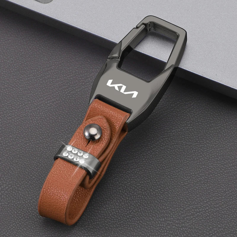 Porte-clés avec étiquette en daim KN