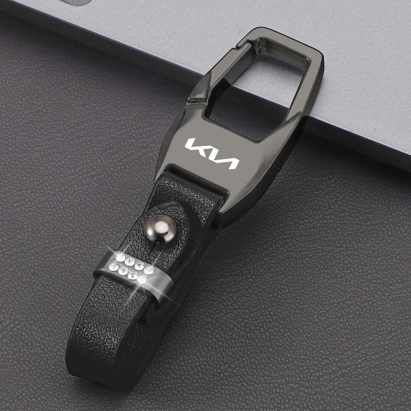 Porte-clés avec étiquette en daim KN