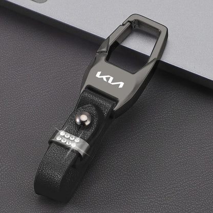 Porte-clés avec étiquette en daim KN