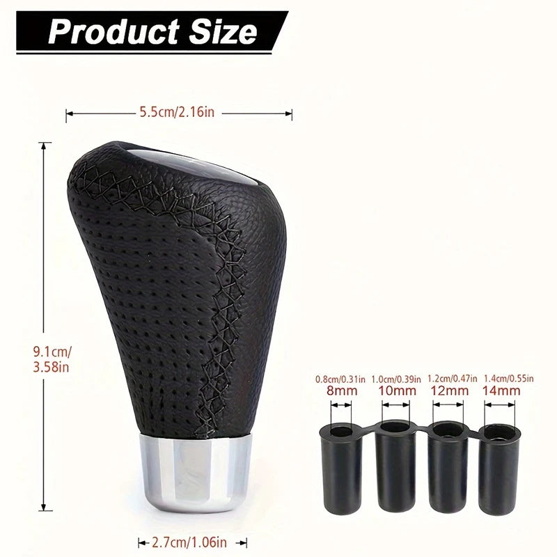 Universal 5-Speed Leather Gear Shift Knob 