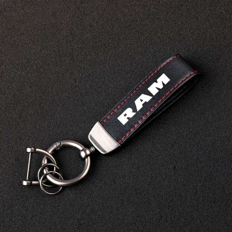 Ram Leather Keychain 