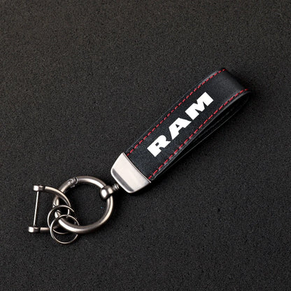 Ram Leather Keychain 