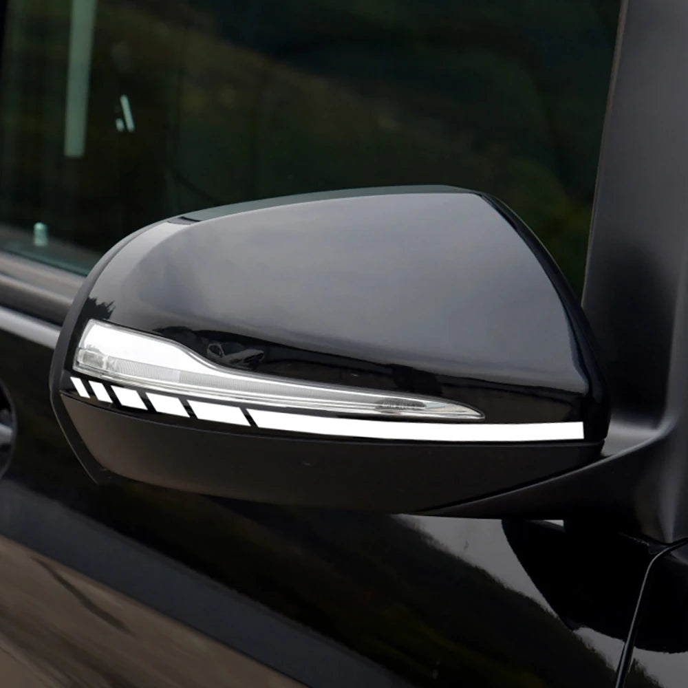 2PCS Stripes Sticker Rearview Mirror 