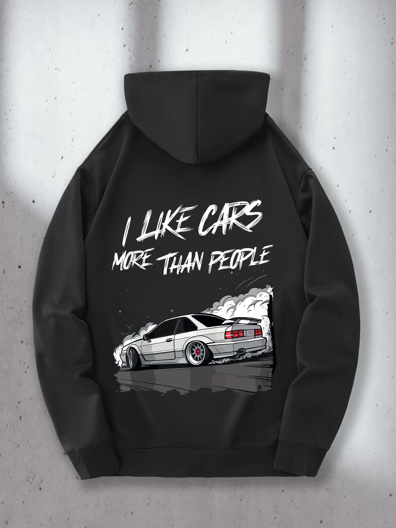 I LIKE CARS" Print Hoodie 