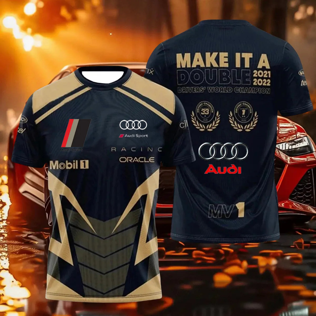 A. Cars Printed Racing Men’s T-Shirt