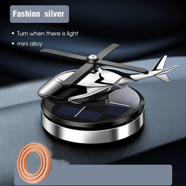 Car Air Freshener Solar Helicopter Decor