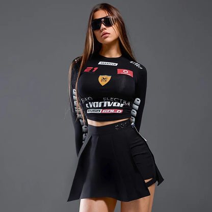 Women’s Racing Long Sleeve Crop Top