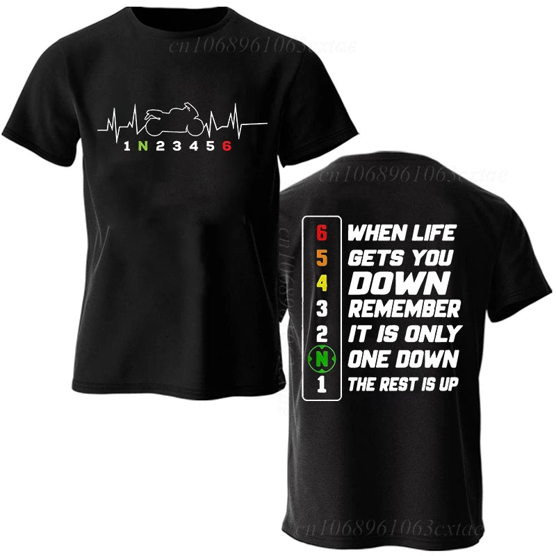 Motorcycle Gear Shift Graphic T-Shirt