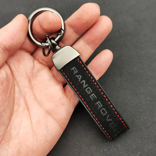 1. Luxury Black Leather Keychain