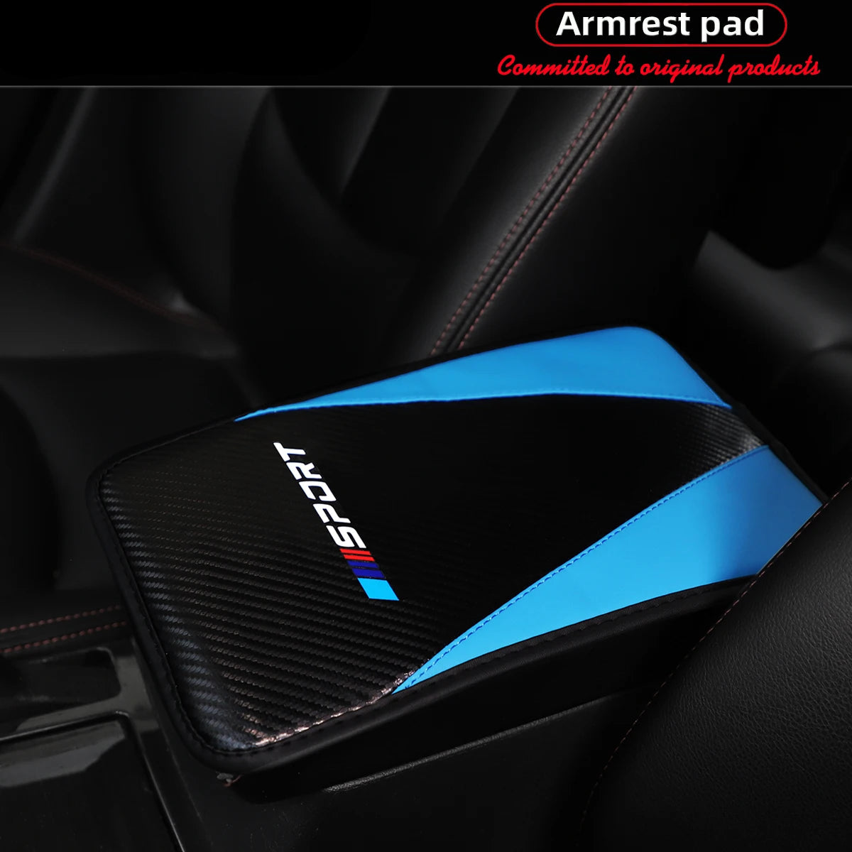 Almohadilla para reposabrazos de coche deportivo de cuero PU