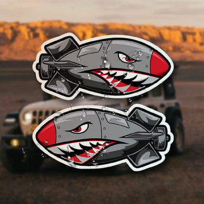 2PCS Cool Shark Mouth Sticker Pair