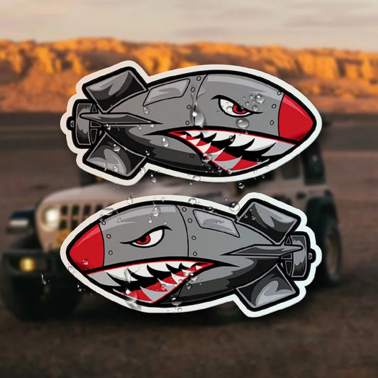 2PCS Cool Shark Mouth Sticker Pair