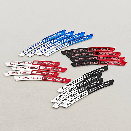 4pcs Aluminium LIMITED EDITION Wheel Stickers