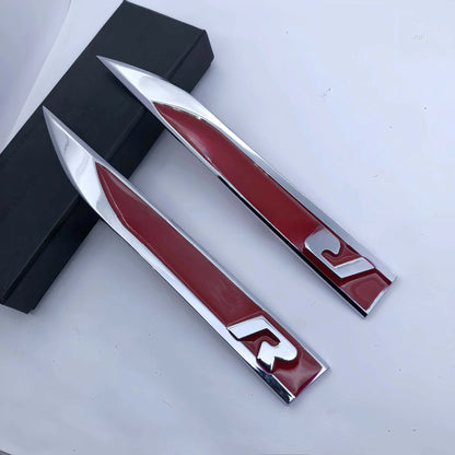 2Pcs R Line Car Stickers