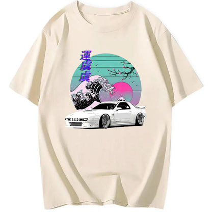T-Shirt mit Auto-RX7-Aufdruck 